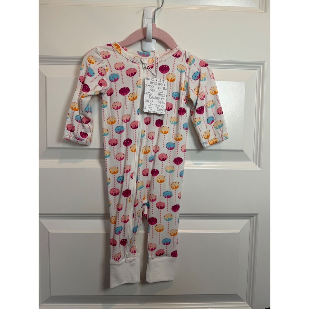 13.Bestaroo Sweet Treats Bamboo Cake Pop Print Baby Coverall Sleeper 3-6M 522C